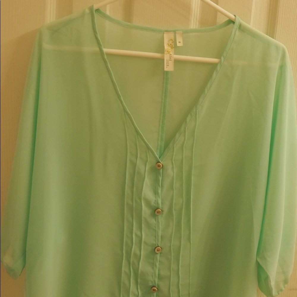 Mint dolman sleeve flowwy top